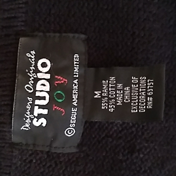 Designers Original Studio Joy ugly Christmas sweater cardigan vest medium - Picture 4 of 4